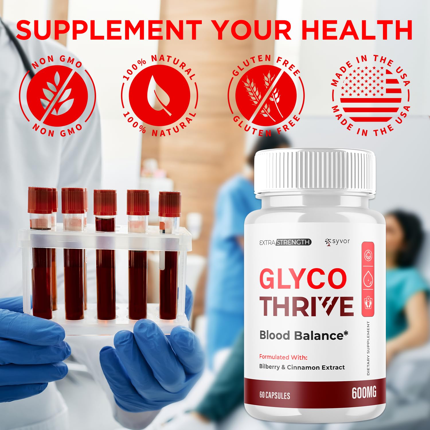 (2 Pack) Glyco Thrive Capsules, Official GlycoThrive Glycogen Support Pills with All Natural Ingredients, Advanced Formula Health Supplement with Max Strength Vitamins for Women & Men (120 Capsules) - dailyvitalstore
