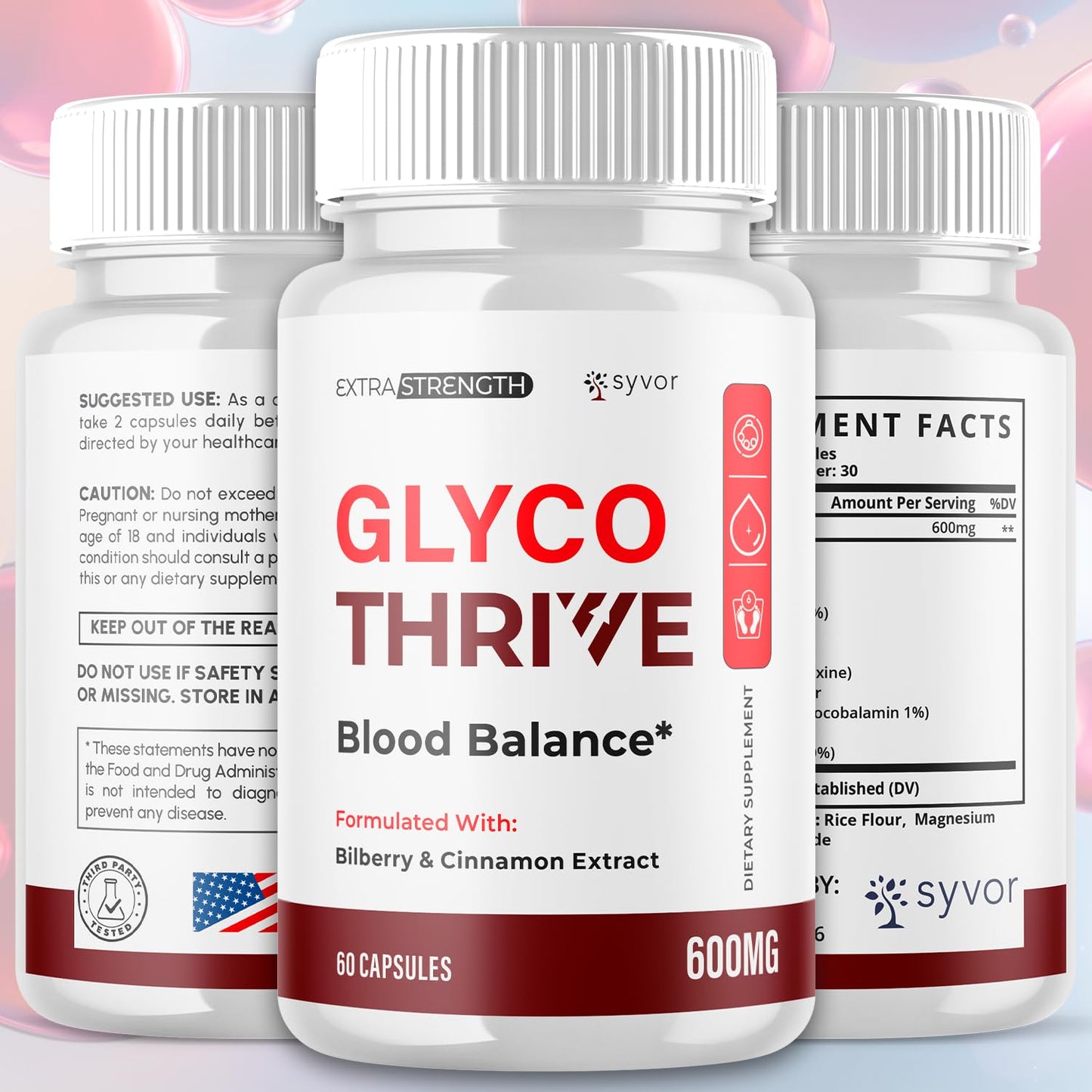 (2 Pack) Glyco Thrive Capsules, Official GlycoThrive Glycogen Support Pills with All Natural Ingredients, Advanced Formula Health Supplement with Max Strength Vitamins for Women & Men (120 Capsules) - dailyvitalstore