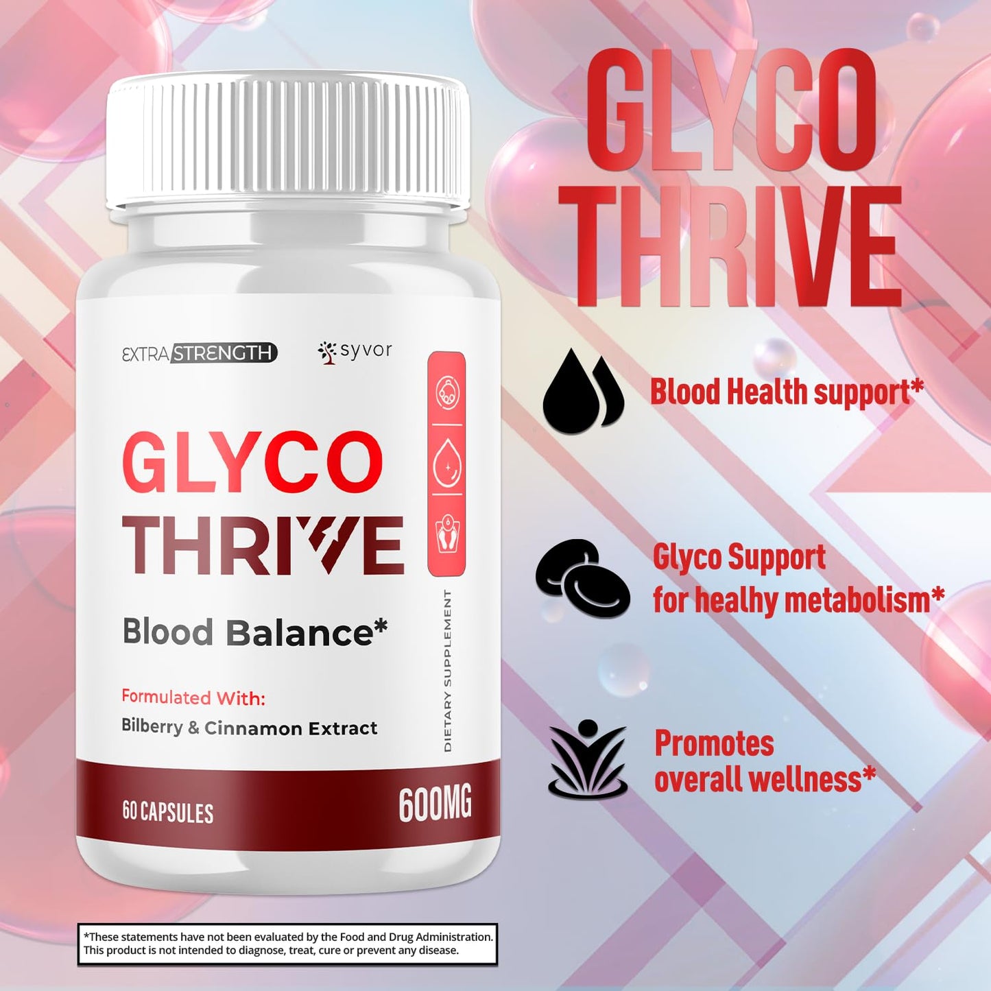 (2 Pack) Glyco Thrive Capsules, Official GlycoThrive Glycogen Support Pills with All Natural Ingredients, Advanced Formula Health Supplement with Max Strength Vitamins for Women & Men (120 Capsules) - dailyvitalstore