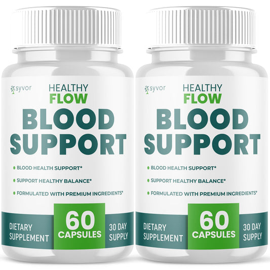 (2 Pack) Healthy Flow Blood Support Capsules, Official Healthy Flow Blood Support Pills with All Natural Ingredients, Advanced Formula Supplement with Premium Vitamins for Men & Women (120 Capsules) - dailyvitalstore