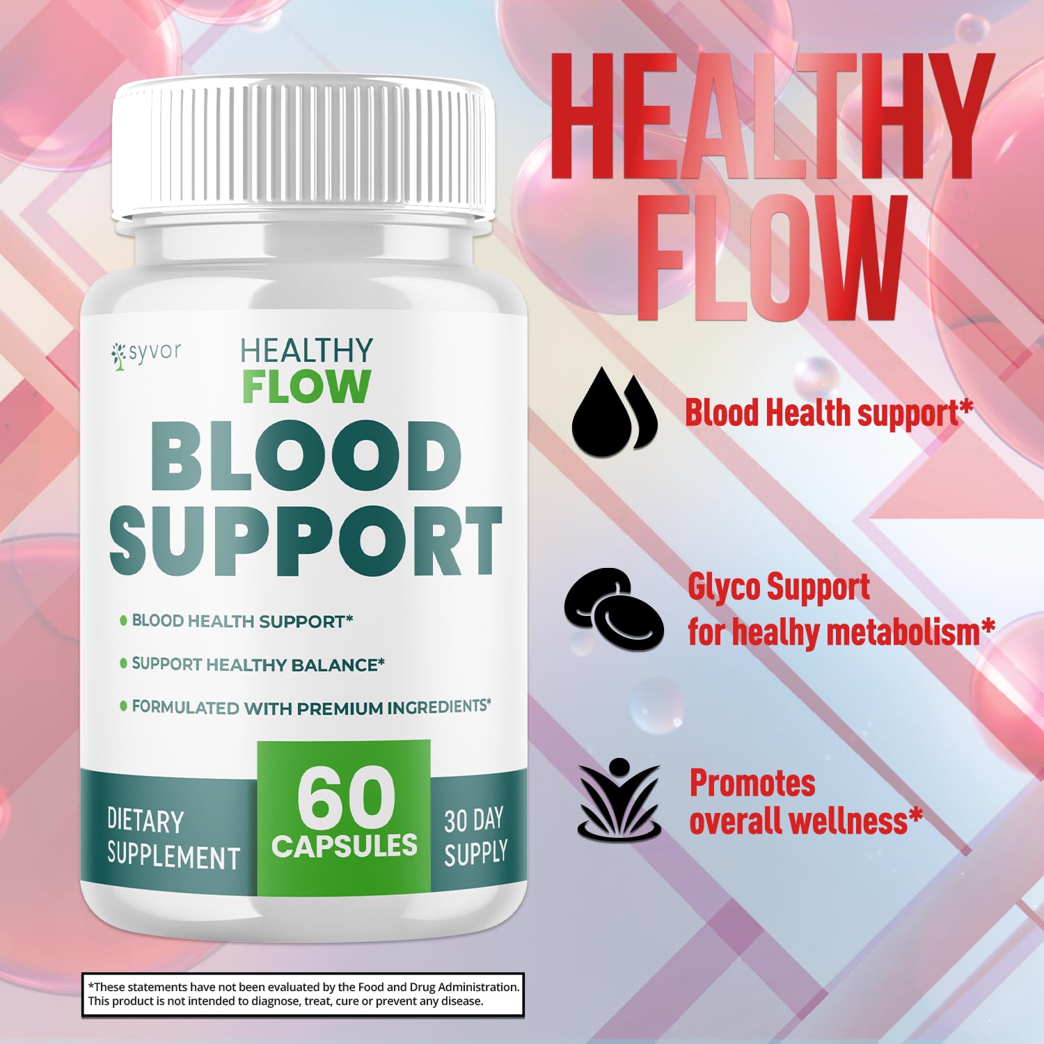 (2 Pack) Healthy Flow Blood Support Capsules, Official Healthy Flow Blood Support Pills with All Natural Ingredients, Advanced Formula Supplement with Premium Vitamins for Men & Women (120 Capsules) - dailyvitalstore