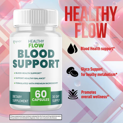 (2 Pack) Healthy Flow Blood Support Capsules, Official Healthy Flow Blood Support Pills with All Natural Ingredients, Advanced Formula Supplement with Premium Vitamins for Men & Women (120 Capsules) - dailyvitalstore