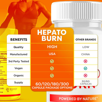 (2 Pack) Hepato Burn Capsules, Official Hepato Burn Pills with All Natural Premium Ingredients, Hepatoburn Energy and Fitness Vitamin Supplement, Hepatoburn Lifestyle Powered by Nature (120 Capsules) - dailyvitalstore