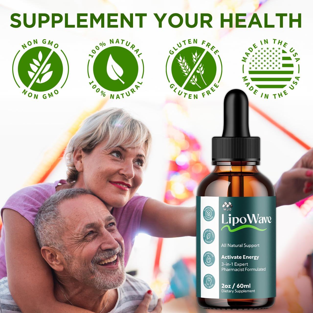 (2 Pack) Lipowave Drops, Official LipoWave Drops with All Natural Ingredients, Advanced Overall Health and Wellness Vitamin Supplement Formula for Maximum Strength Multivitamin Support (60 Servings) - dailyvitalstore