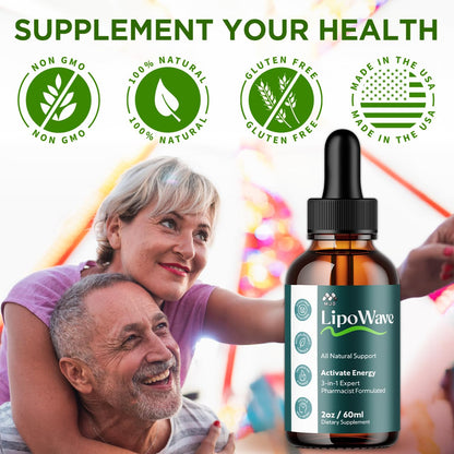 (2 Pack) Lipowave Drops, Official LipoWave Drops with All Natural Ingredients, Advanced Overall Health and Wellness Vitamin Supplement Formula for Maximum Strength Multivitamin Support (60 Servings) - dailyvitalstore