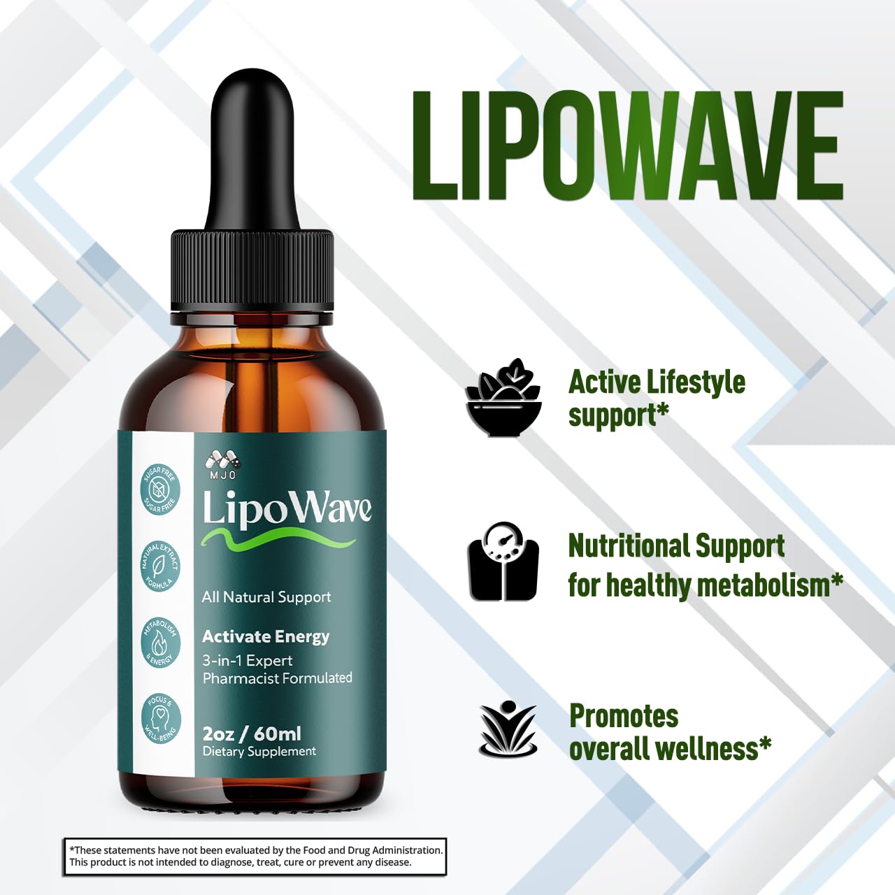 (2 Pack) Lipowave Drops, Official LipoWave Drops with All Natural Ingredients, Advanced Overall Health and Wellness Vitamin Supplement Formula for Maximum Strength Multivitamin Support (60 Servings) - dailyvitalstore