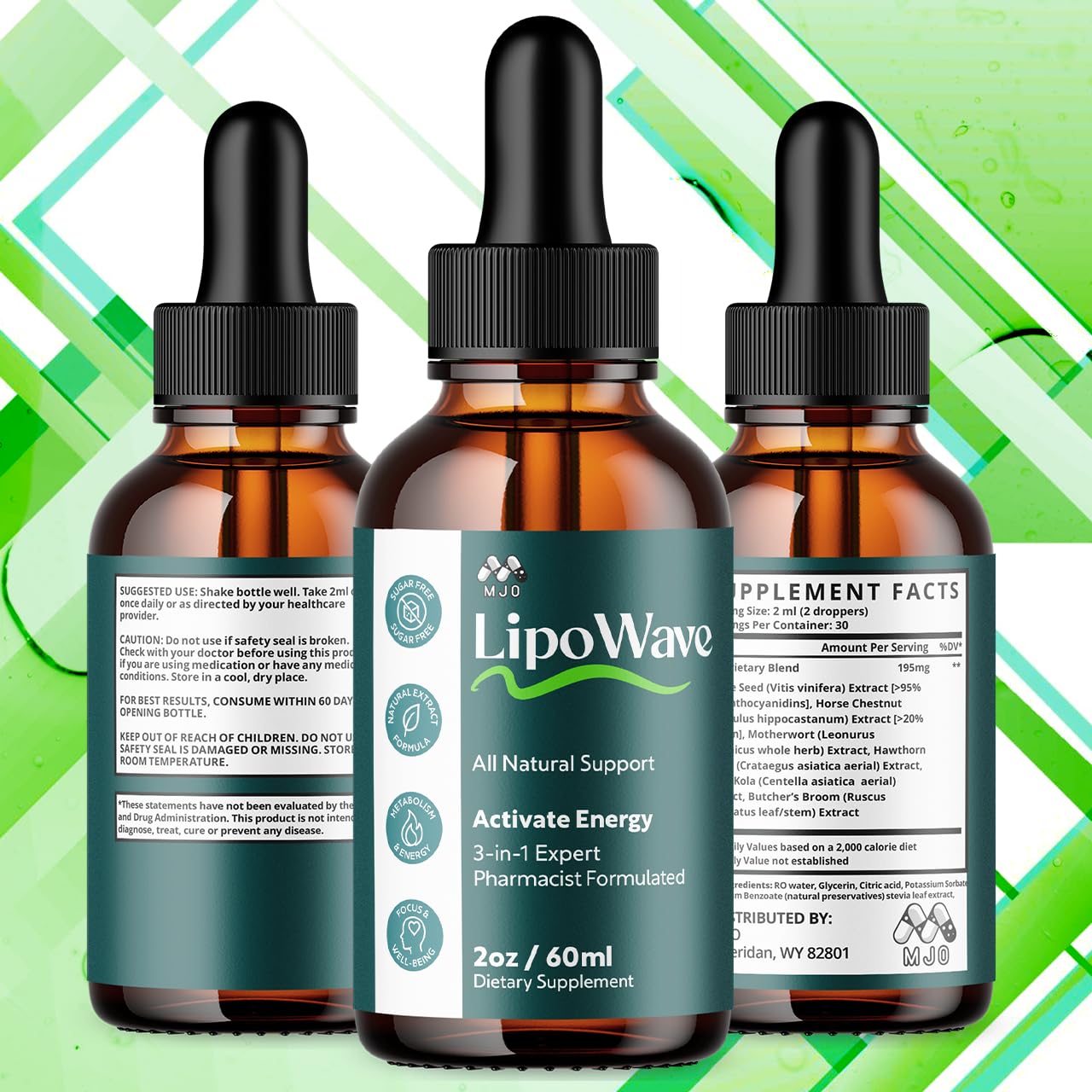 (2 Pack) Lipowave Drops, Official LipoWave Drops with All Natural Ingredients, Advanced Overall Health and Wellness Vitamin Supplement Formula for Maximum Strength Multivitamin Support (60 Servings) - dailyvitalstore