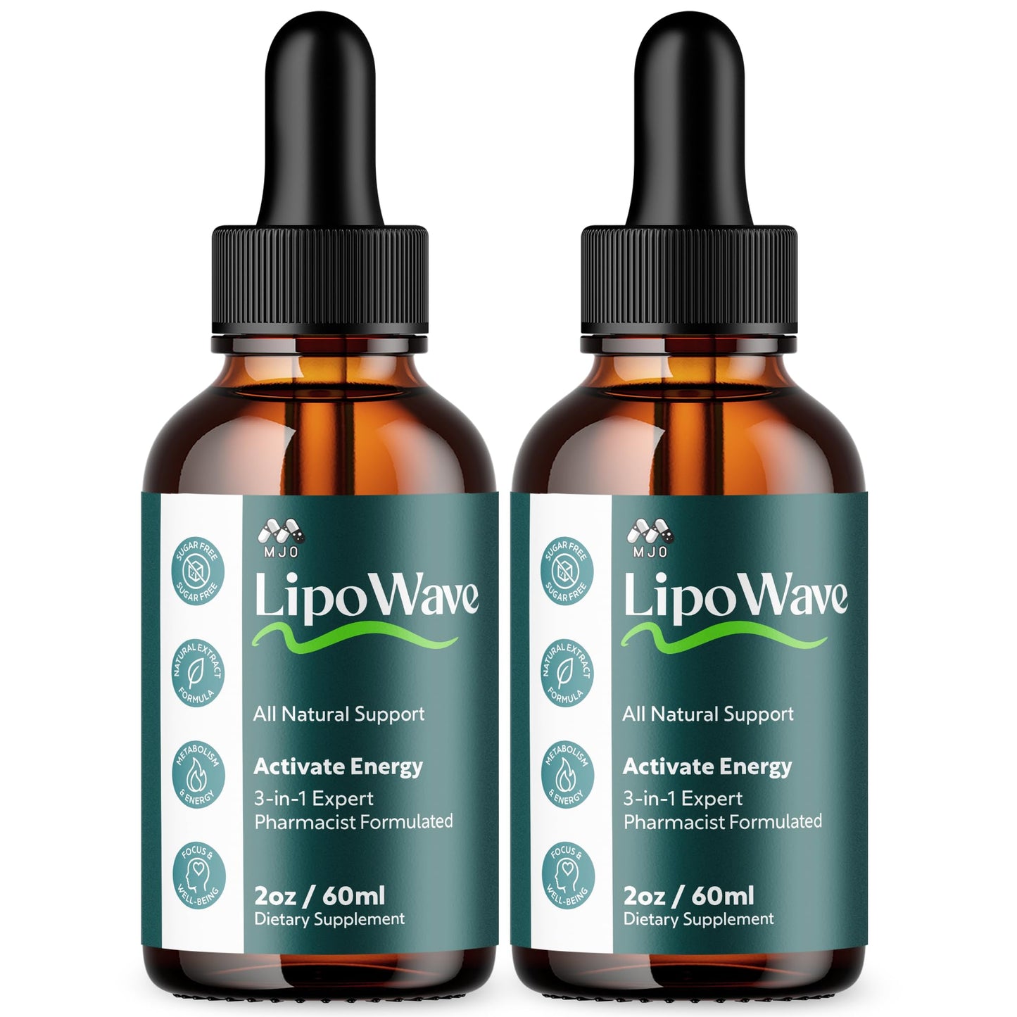 (2 Pack) Lipowave Drops, Official LipoWave Drops with All Natural Ingredients, Advanced Overall Health and Wellness Vitamin Supplement Formula for Maximum Strength Multivitamin Support (60 Servings) - dailyvitalstore