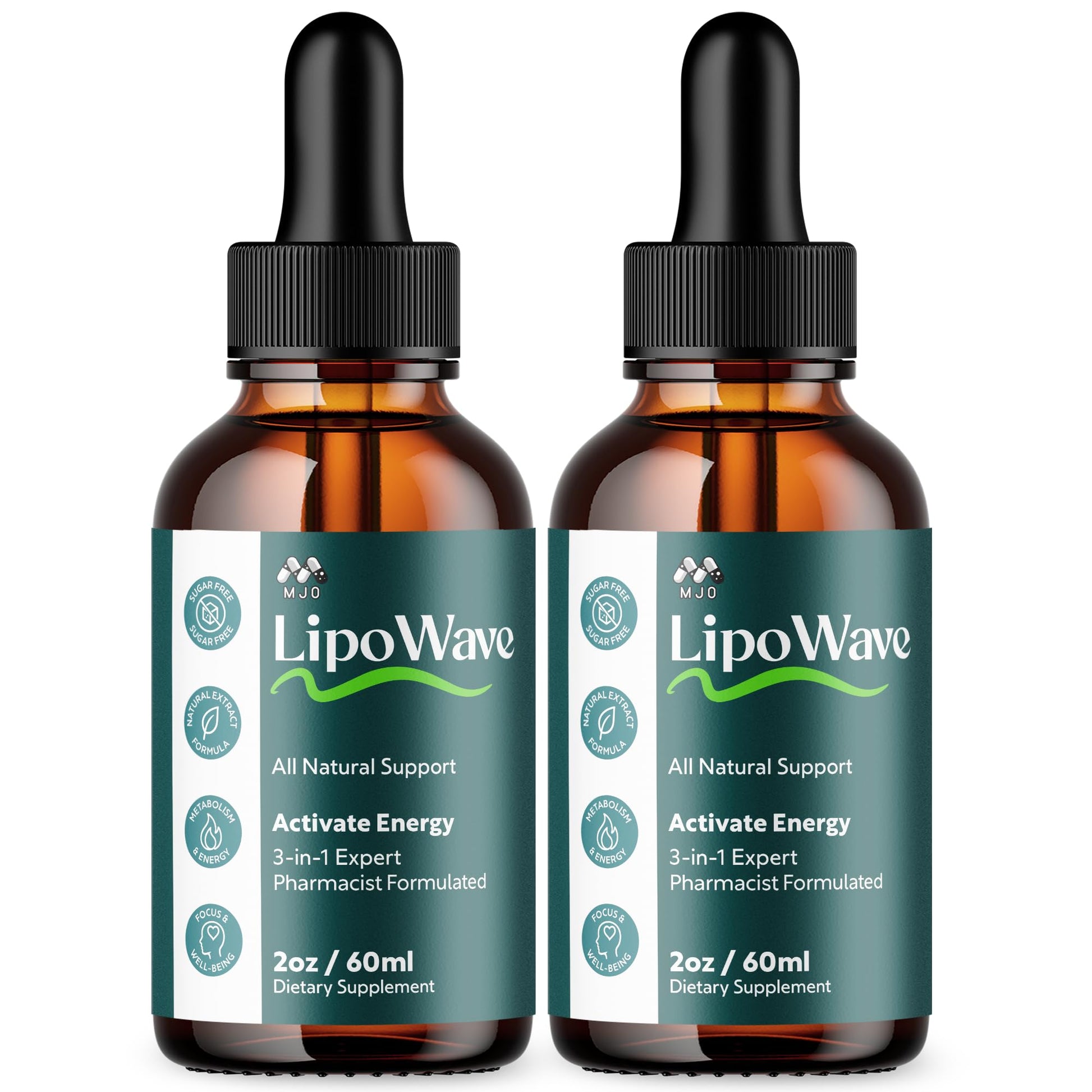 (2 Pack) Lipowave Drops, Official LipoWave Drops with All Natural Ingredients, Advanced Overall Health and Wellness Vitamin Supplement Formula for Maximum Strength Multivitamin Support (60 Servings) - dailyvitalstore