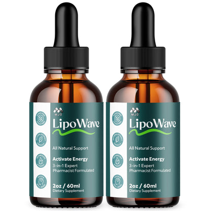 (2 Pack) Lipowave Drops, Official LipoWave Drops with All Natural Ingredients, Advanced Overall Health and Wellness Vitamin Supplement Formula for Maximum Strength Multivitamin Support (60 Servings) - dailyvitalstore