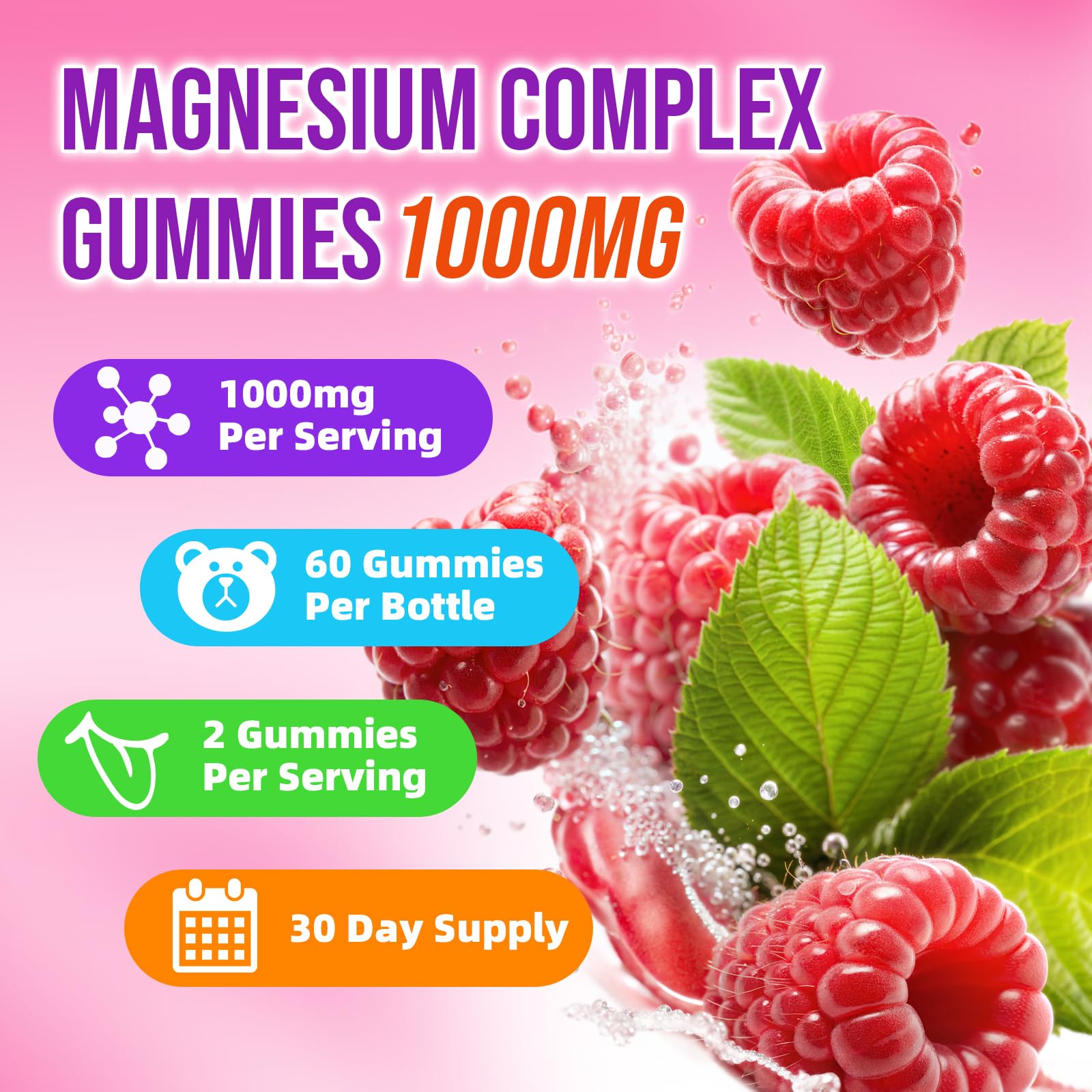 2 Pack Magnesium Complex Gummies – with 12 Forms of Magnesium Plus Vitamins B6, B12 & C. Vegan Strawberry Gummies to Support Mood, for Adults, 120 Count - dailyvitalstore