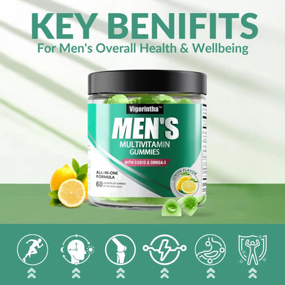 2 Pack Mens Multivitamins Gummies- Methylated Multivitamin for Men with Coq 10, Vegan Omega 3, Vitamins A C E D3 K2 B6 B12 B1 B2 - dailyvitalstore