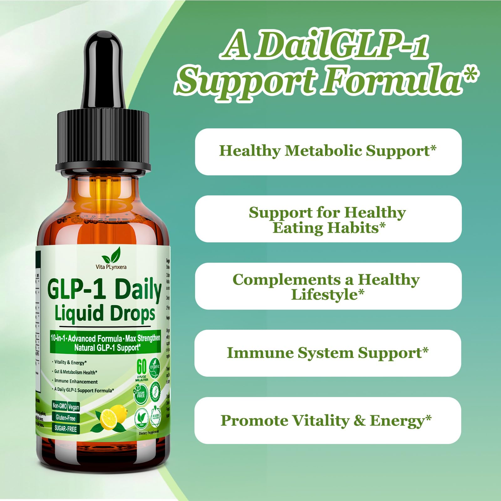 2 Pack Metabolic Support Liquid Drops, 10-in-1 Formula with Berberine, Ceylon Cinnamon, Prebiotic Fiber & Green Tea Extract | Digestive & Gut Health for Women & Men | Vegan, Non-GMO - dailyvitalstore
