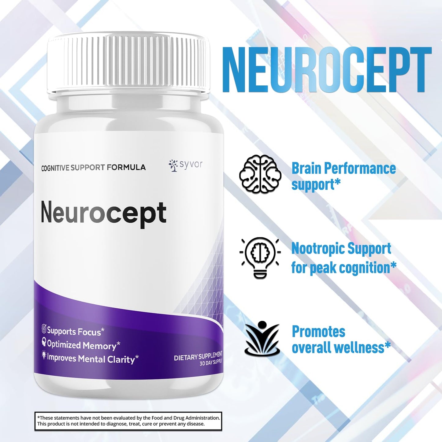 (2 Pack) Neurocept Capsules, Official Neurocept Brain Supplement Pills with All Natural Ingredients, Advanced Formula Support Pills with Max Strength Premium Vitamins for Women & Men (120 Capsules) - dailyvitalstore