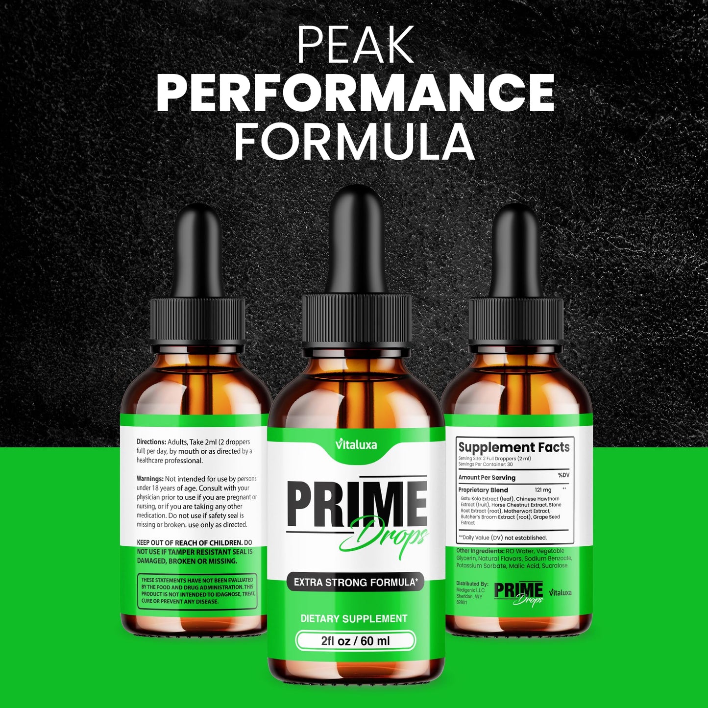 (2 Pack) Prime Drops for Men, Extra Strength Prime Drops Liquid Supplement Performance Blend All Natural Support, PrimeDrops Advanced Formula Vitamins for Health Wellness Reviews (4oz) - dailyvitalstore