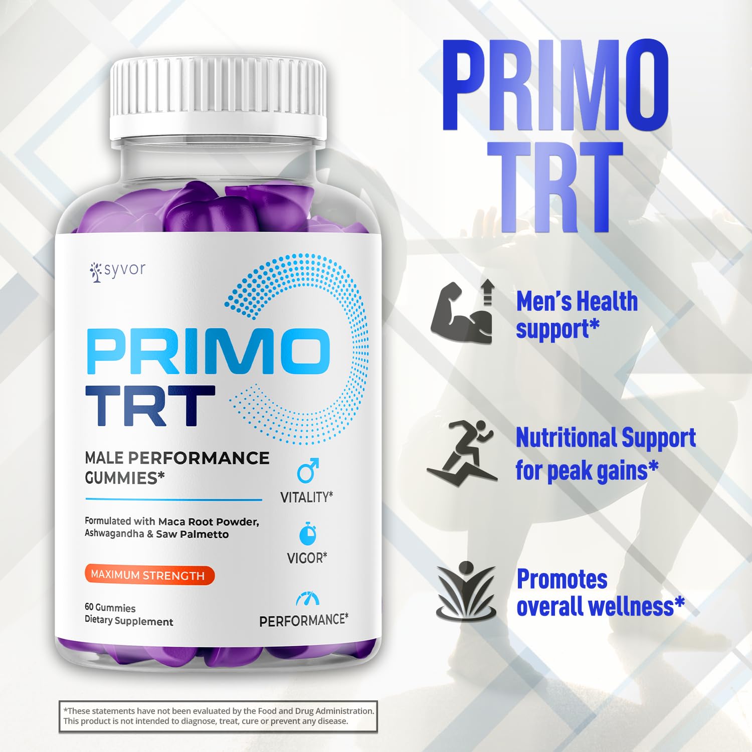 (2 Pack) Primo TRT Gummies for Men, Official Primo TRT Male Performance Gummys with Maximum Strength Ingredients, Advanced PrimoTRT Male Health Support Supplement with Premium Vitamins (120 Gummies) - dailyvitalstore