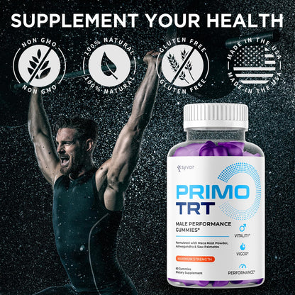 (2 Pack) Primo TRT Gummies for Men, Official Primo TRT Male Performance Gummys with Maximum Strength Ingredients, Advanced PrimoTRT Male Health Support Supplement with Premium Vitamins (120 Gummies) - dailyvitalstore