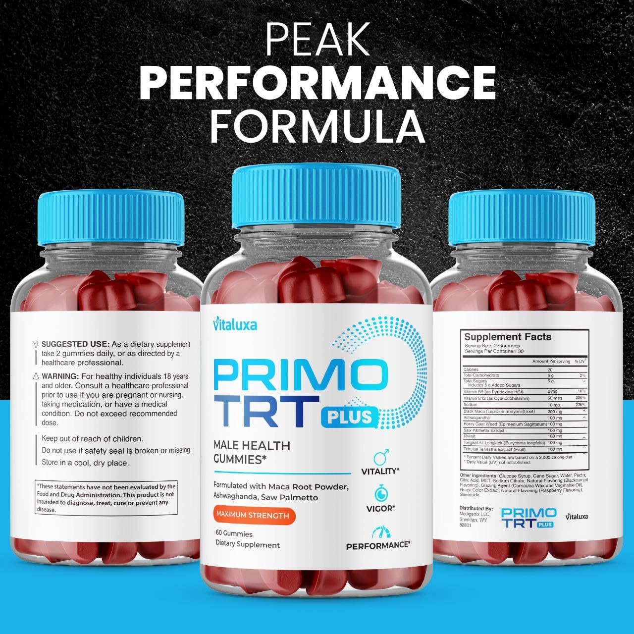 (2 Pack) Primo TRT Gummies, Primo TRT Advanced Performance Blend Supplement, PrimoTRT Try Prime Gomitas Maximum Strength for Males Support for Overall Health Wellness All Natural Ingredients (120 Ct) - dailyvitalstore