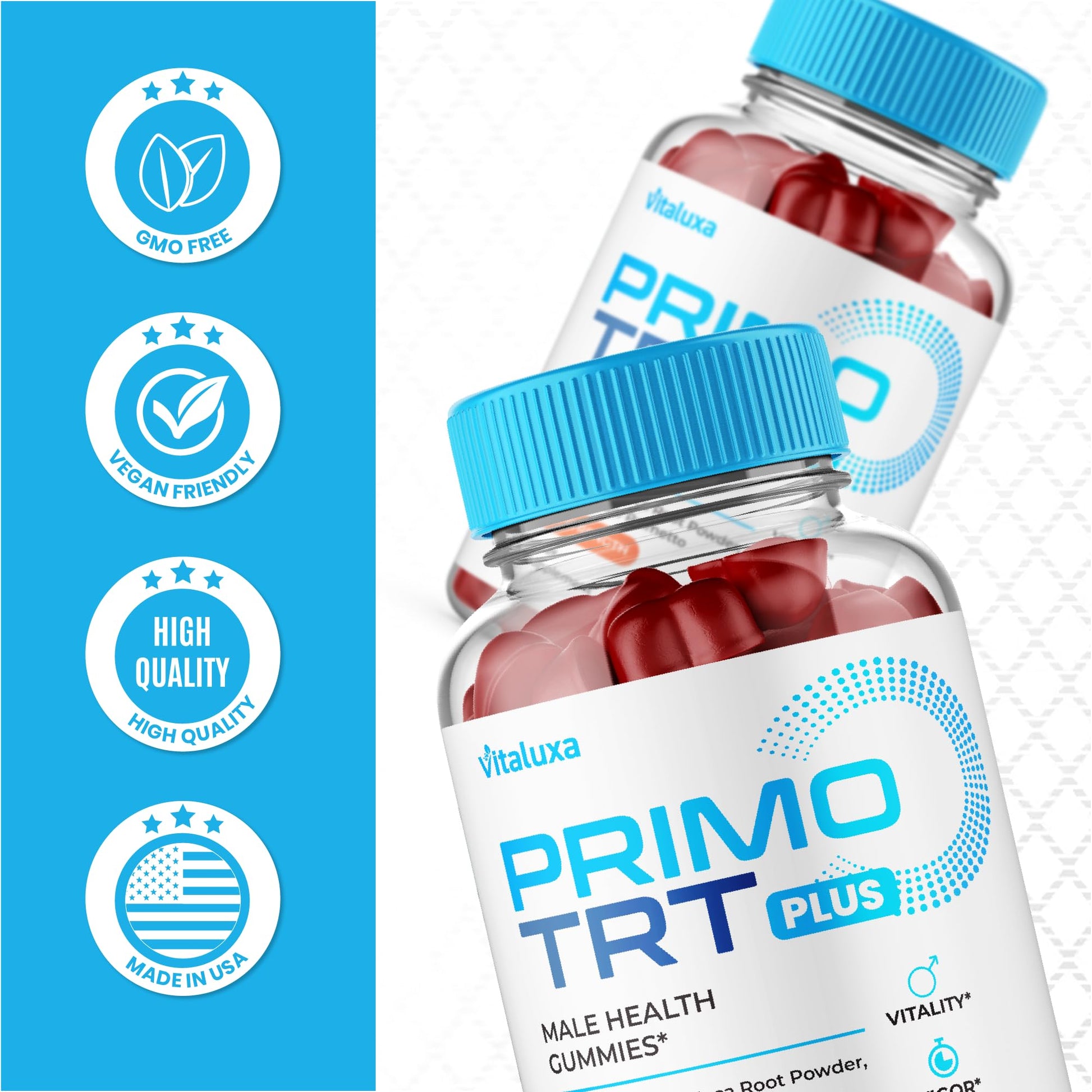 (2 Pack) Primo TRT Gummies, Primo TRT Advanced Performance Blend Supplement, PrimoTRT Try Prime Gomitas Maximum Strength for Males Support for Overall Health Wellness All Natural Ingredients (120 Ct) - dailyvitalstore