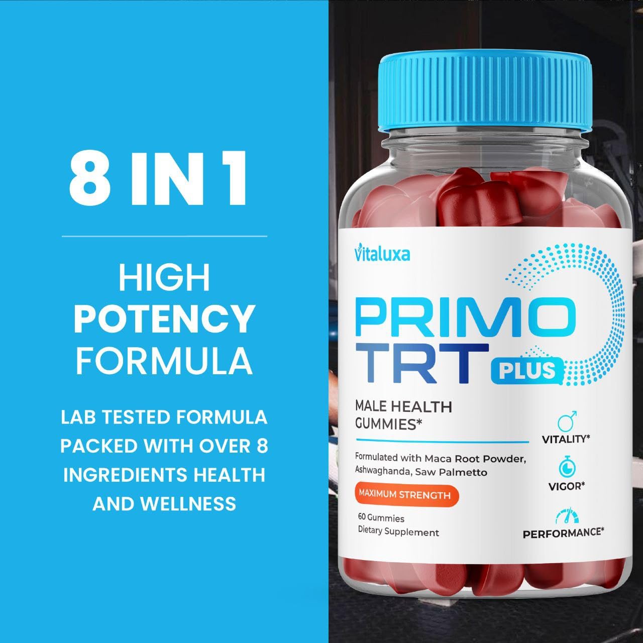 (2 Pack) Primo TRT Gummies, Primo TRT Advanced Performance Blend Supplement, PrimoTRT Try Prime Gomitas Maximum Strength for Males Support for Overall Health Wellness All Natural Ingredients (120 Ct) - dailyvitalstore