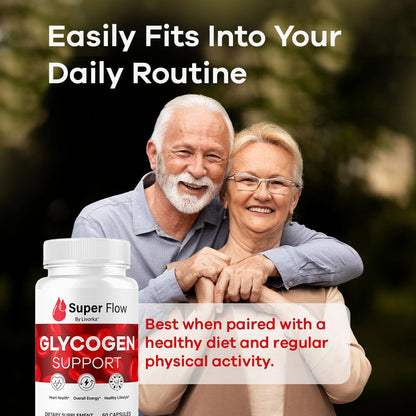 (2 Pack) Super Flow Glycogen Capsules - Official SuperFlow Advanced Glycogen Support Pills - Maximum Strength, Natural Formula Vitamins for Overall Health & Wellness Reviews, 120 Capsules for 2 Months - dailyvitalstore