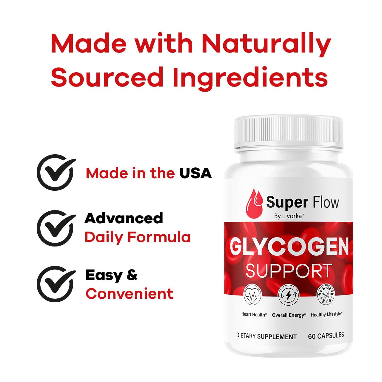 (2 Pack) Super Flow Glycogen Capsules - Official SuperFlow Advanced Glycogen Support Pills - Maximum Strength, Natural Formula Vitamins for Overall Health & Wellness Reviews, 120 Capsules for 2 Months - dailyvitalstore