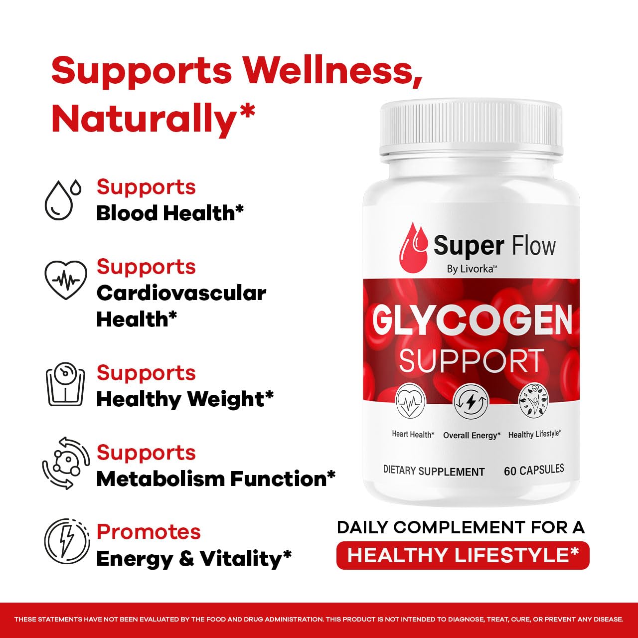 (2 Pack) Super Flow Glycogen Capsules - Official SuperFlow Advanced Glycogen Support Pills - Maximum Strength, Natural Formula Vitamins for Overall Health & Wellness Reviews, 120 Capsules for 2 Months - dailyvitalstore