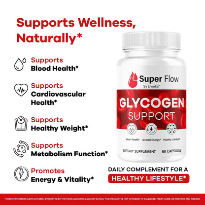 (2 Pack) Super Flow Glycogen Capsules - Official SuperFlow Advanced Glycogen Support Pills - Maximum Strength, Natural Formula Vitamins for Overall Health & Wellness Reviews, 120 Capsules for 2 Months - dailyvitalstore
