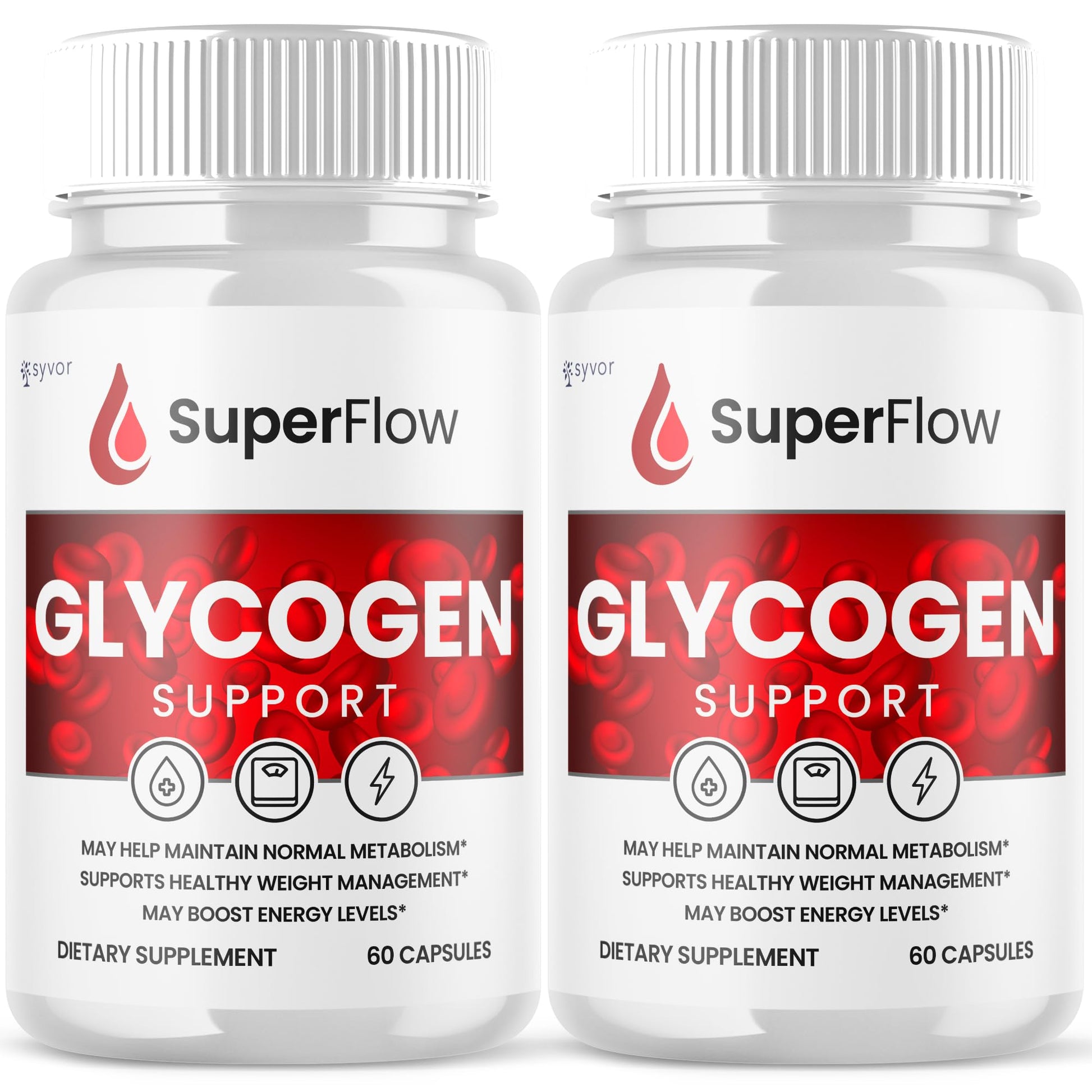 (2 Pack) Super Flow Glycogen Support, Official SuperFlow Advanced Formula Glyco Optimizer Capsules, All Natural Super Flow Pills, Daily Wellness Supplement to Support Healthy Balance (120 Capsules) - dailyvitalstore