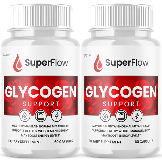 (2 Pack) Super Flow Glycogen Support, Official SuperFlow Advanced Formula Glyco Optimizer Capsules, All Natural Super Flow Pills, Daily Wellness Supplement to Support Healthy Balance (120 Capsules) - dailyvitalstore