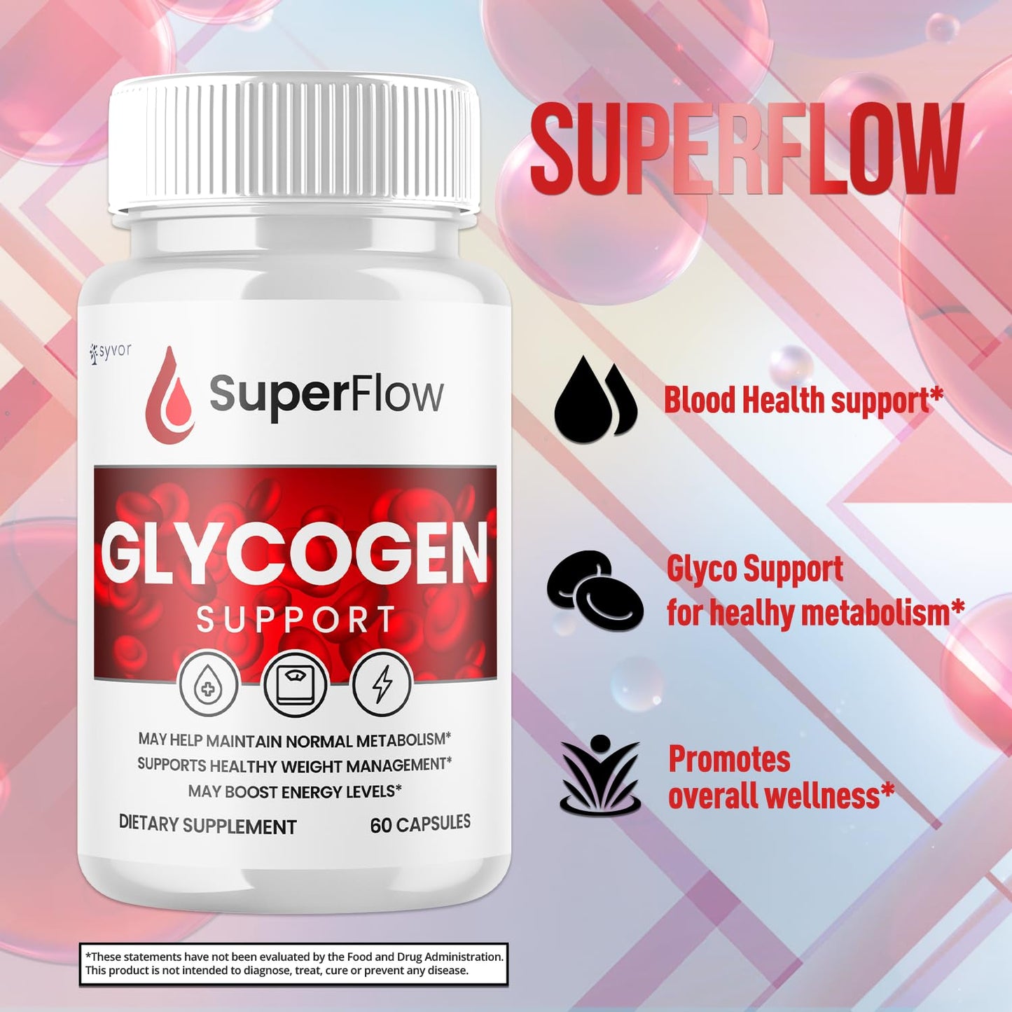 (2 Pack) Super Flow Glycogen Support, Official SuperFlow Advanced Formula Glyco Optimizer Capsules, All Natural Super Flow Pills, Daily Wellness Supplement to Support Healthy Balance (120 Capsules) - dailyvitalstore