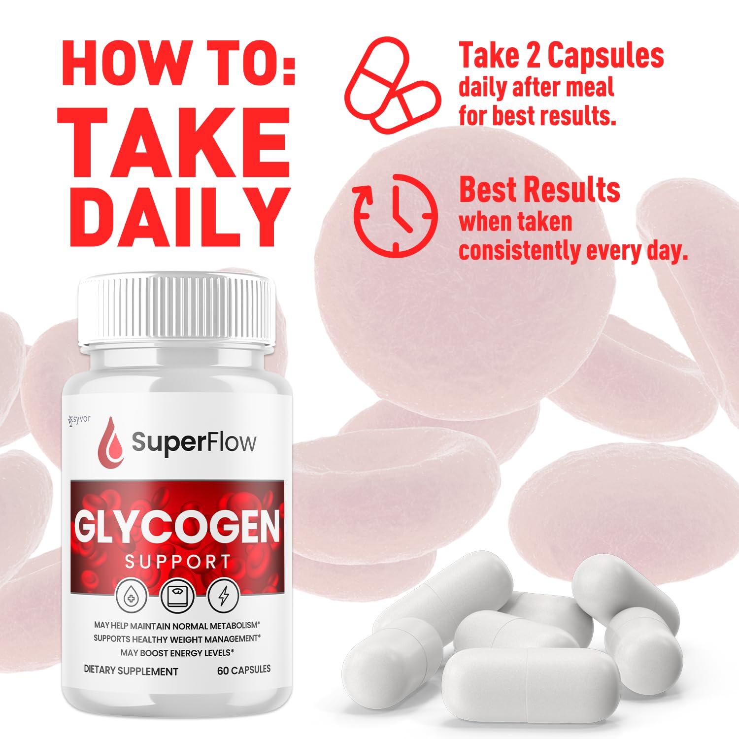 (2 Pack) Super Flow Glycogen Support, Official SuperFlow Advanced Formula Glyco Optimizer Capsules, All Natural Super Flow Pills, Daily Wellness Supplement to Support Healthy Balance (120 Capsules) - dailyvitalstore