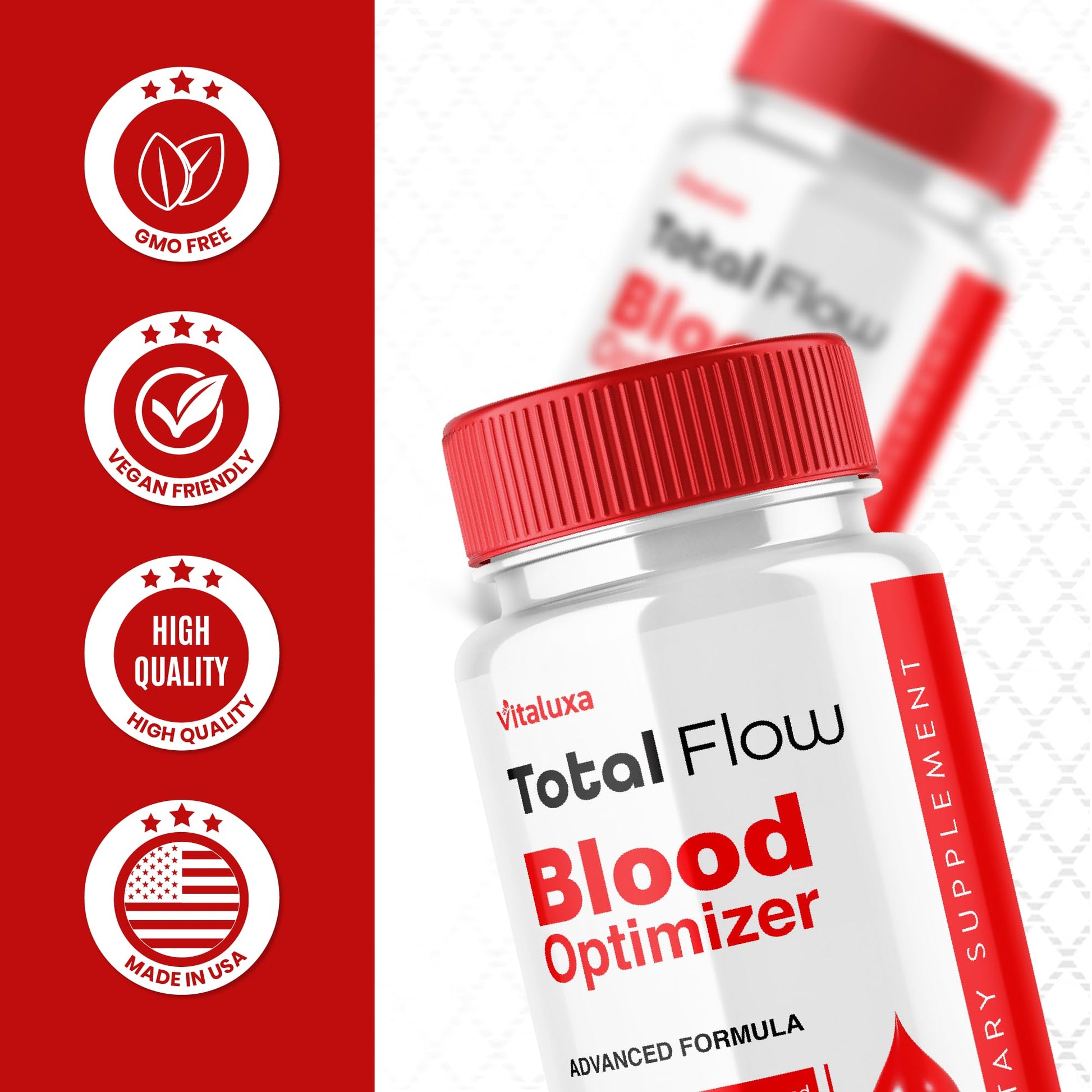 (2 Pack) Total Flow Blood Balance, TotalFlow Blood Support Capsules Supplement Advanced Formula All Natural Optimizer Maximum Strength Daily Health Wellness, TotalFlo Premium Blend Pills (120 Ct) - dailyvitalstore