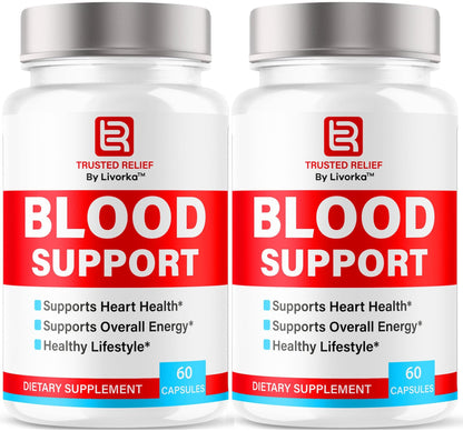 (2 Pack) Trusted Relief Blood Support Capsules - Official TrustedRelief Blood Support Vitamin Pills, Natural Trusted Relief Advanced Premium Formula Wellness & Overal Health, 120 Capsules For 2 Months - dailyvitalstore