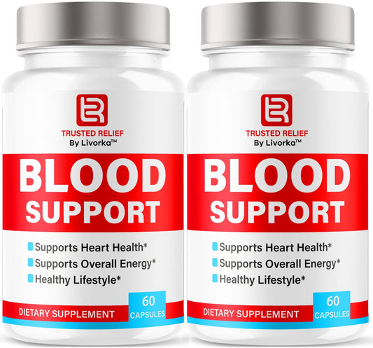 (2 Pack) Trusted Relief Blood Support Capsules - Official TrustedRelief Blood Support Vitamin Pills, Natural Trusted Relief Advanced Premium Formula Wellness & Overal Health, 120 Capsules For 2 Months - dailyvitalstore