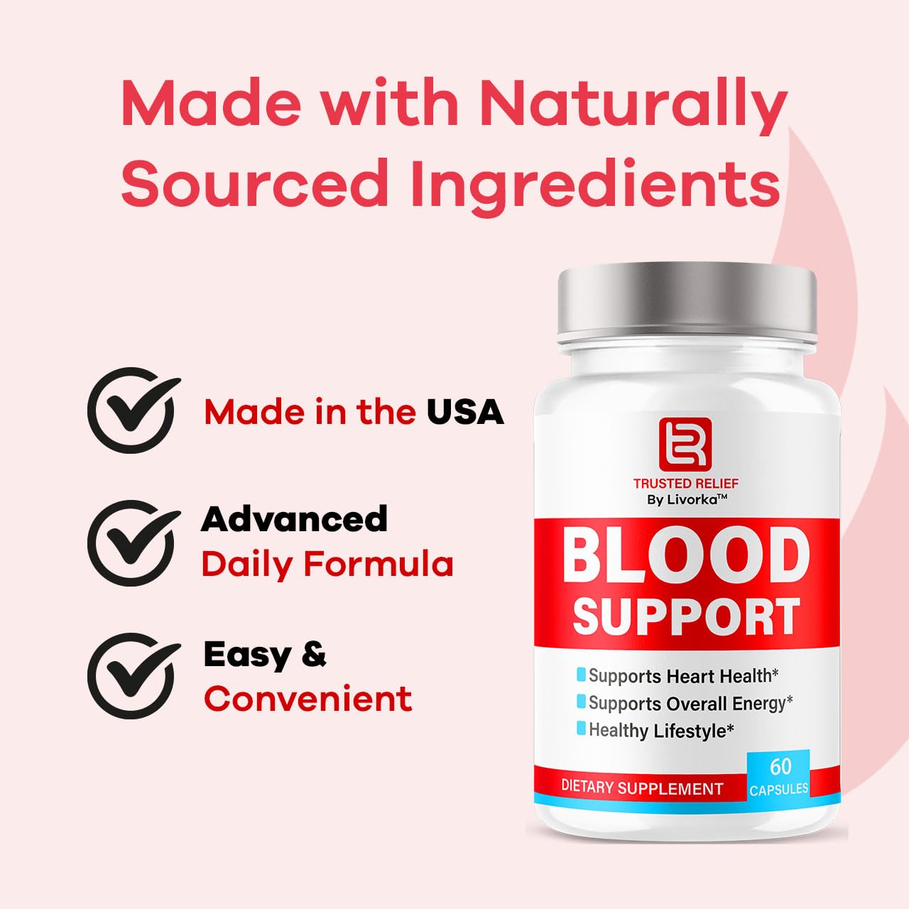 (2 Pack) Trusted Relief Blood Support Capsules - Official TrustedRelief Blood Support Vitamin Pills, Natural Trusted Relief Advanced Premium Formula Wellness & Overal Health, 120 Capsules For 2 Months - dailyvitalstore