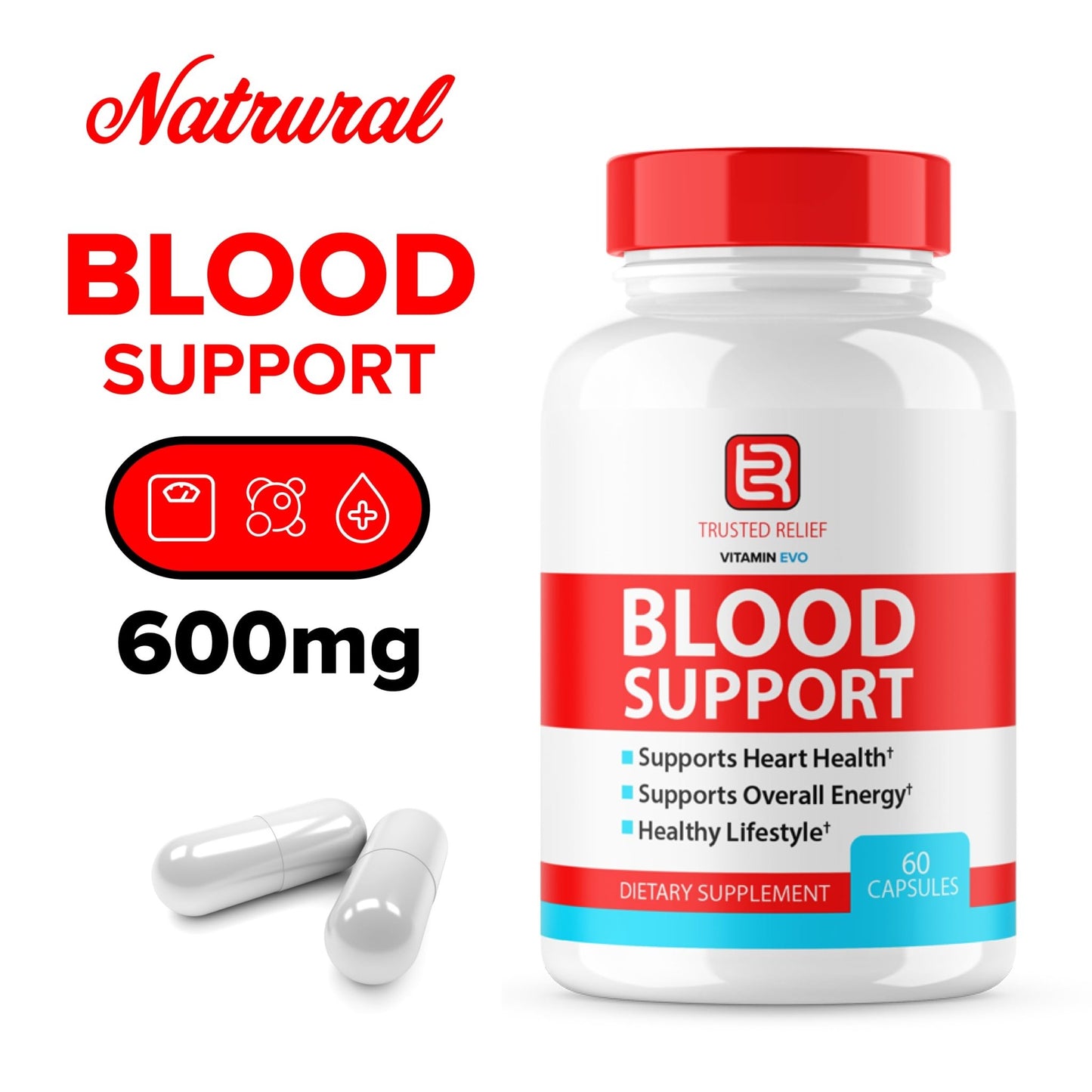(2 Pack) Trusted Relief Blood Support Capsules, Trusted Relief Advanced Strength Glycogen Reviews Healthy Levels Support Supplement, TrustedRelief Maximum Blood Support Formula Supplement (120 Caps) - dailyvitalstore