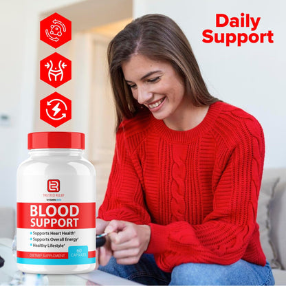 (2 Pack) Trusted Relief Blood Support Capsules, Trusted Relief Advanced Strength Glycogen Reviews Healthy Levels Support Supplement, TrustedRelief Maximum Blood Support Formula Supplement (120 Caps) - dailyvitalstore