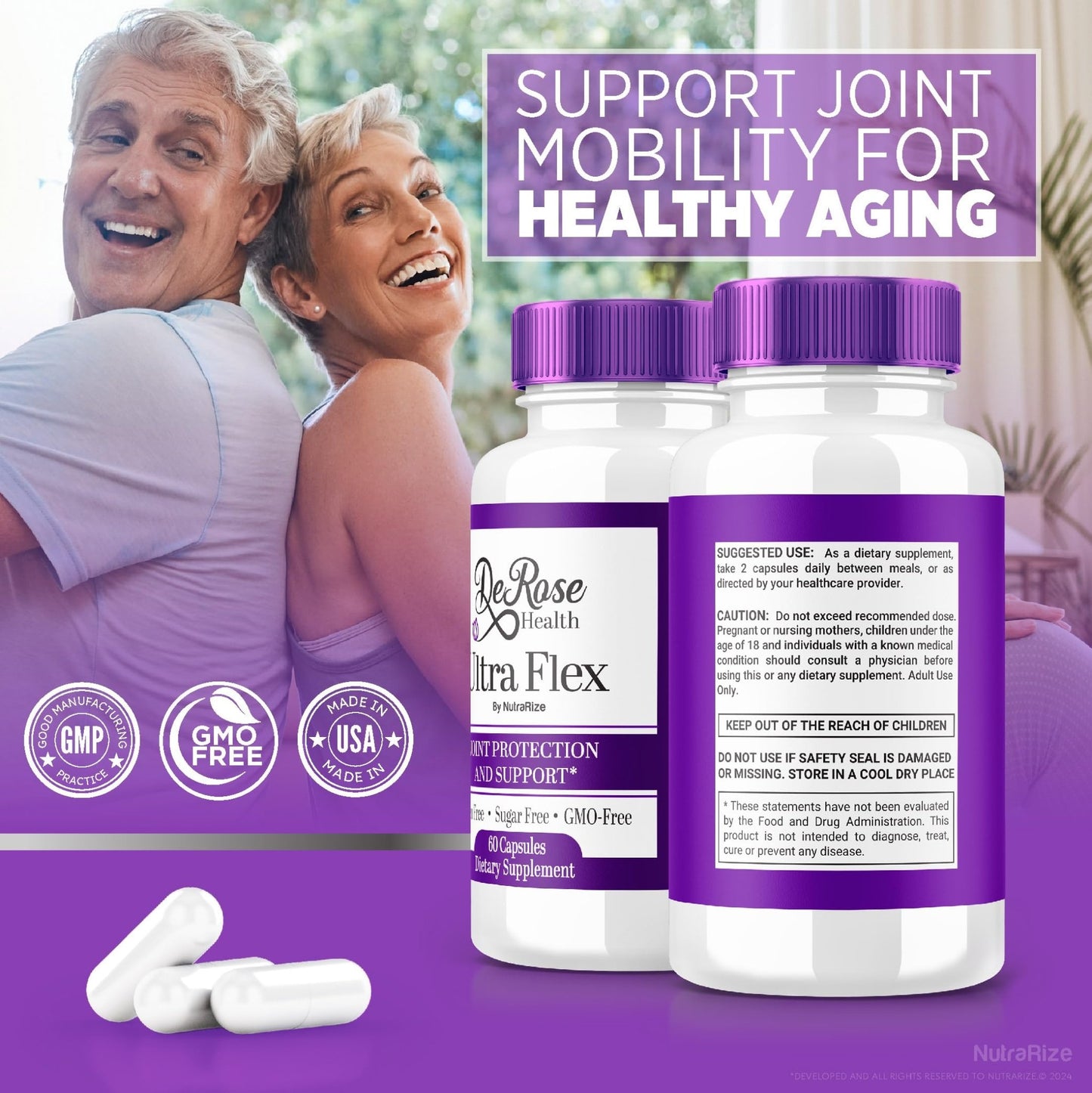 (2 Pack) Ultra Flex Capsules, Advanced Joint Support Supplement, Ultra Flex Natural Joint Health Formula, Max Strength Pills for Joint Wellness and Mobility, UltraFlex Vitamin Reviews (120 Capsules) - dailyvitalstore