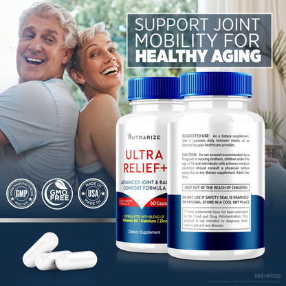 (2 Pack) Ultra Relief+ Capsules, Official Formula for Joint Health, All-Natural Supplement to Support Joint Function and Mobility, Ultra Relief + Pills, Ultra Relief Plus Reviews (120 Capsules) - dailyvitalstore