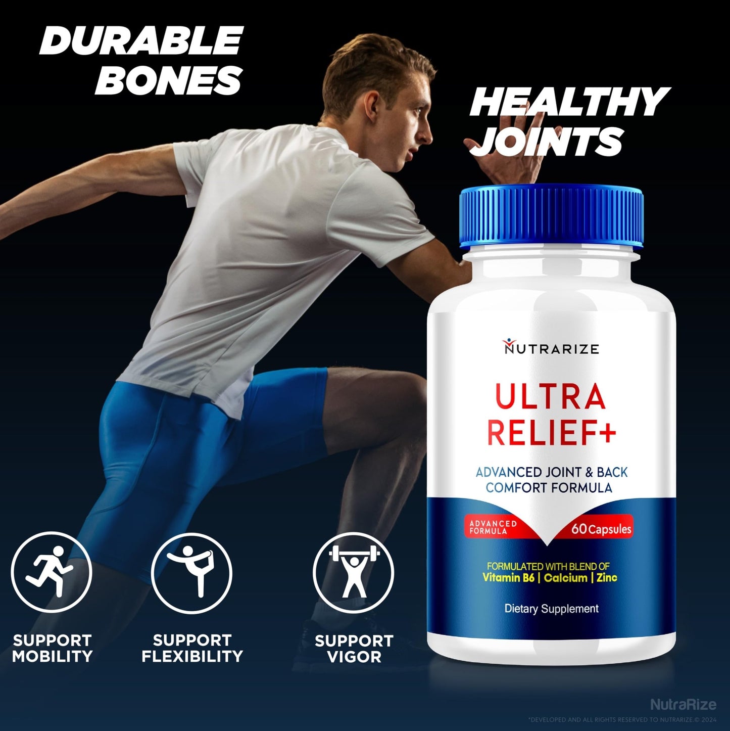 (2 Pack) Ultra Relief+ Capsules, Official Formula for Joint Health, All-Natural Supplement to Support Joint Function and Mobility, Ultra Relief + Pills, Ultra Relief Plus Reviews (120 Capsules) - dailyvitalstore