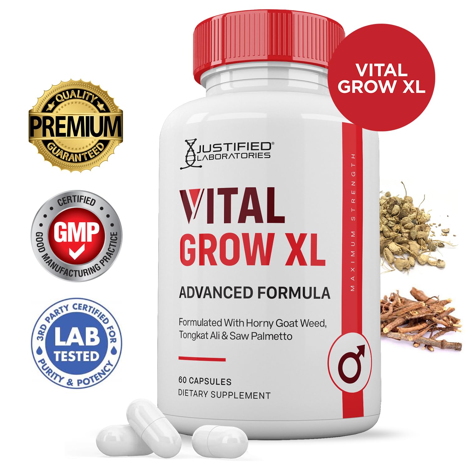 (2 Pack) Vital Grow XL Pills 1484MG Advanced Formula Proprietary Blend for Men 60 Capsules - dailyvitalstore