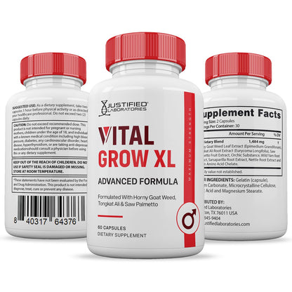 (2 Pack) Vital Grow XL Pills 1484MG Advanced Formula Proprietary Blend for Men 60 Capsules - dailyvitalstore