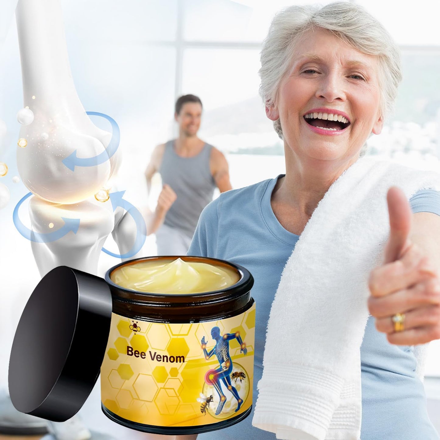 2 Pcs Bee Venom Cream, Professional Bee Venom Cream, Natural Joint Gel, for Neck,Waist,Back Hand Feet and Leg - dailyvitalstore