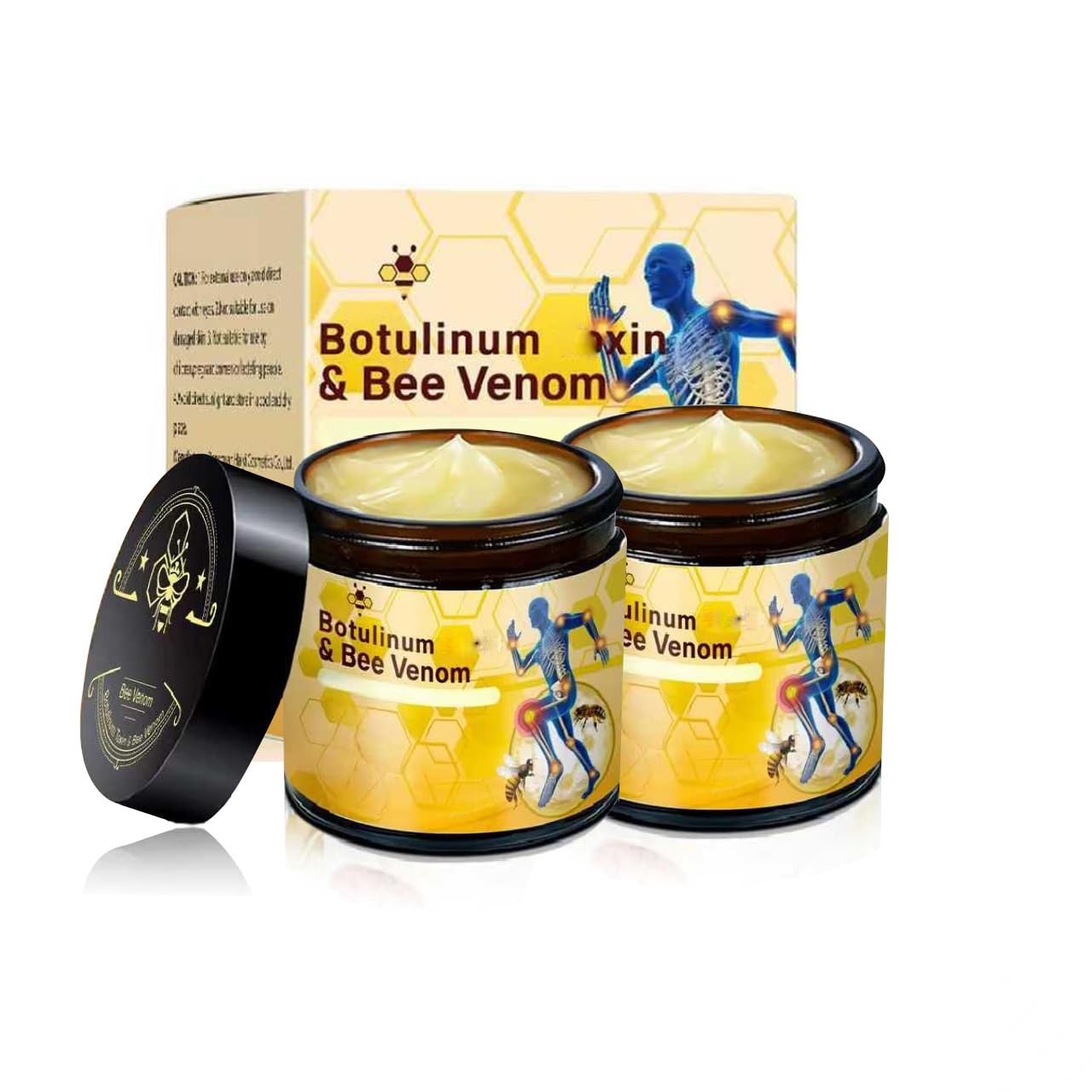 2 Pcs Botulinum Bee Venom Bone Healing Cream,Throughout Release Joint Activities Muscle Relief Massage Gel. - dailyvitalstore