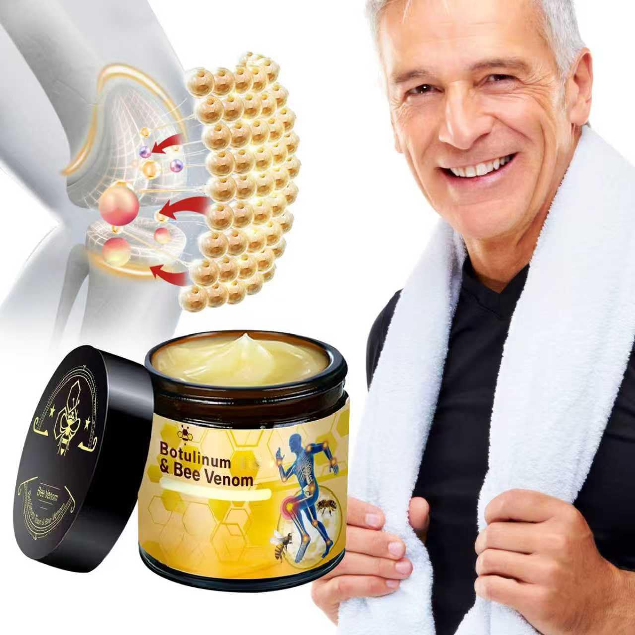2 Pcs Botulinum Bee Venom Bone Healing Cream,Throughout Release Joint Activities Muscle Relief Massage Gel. - dailyvitalstore