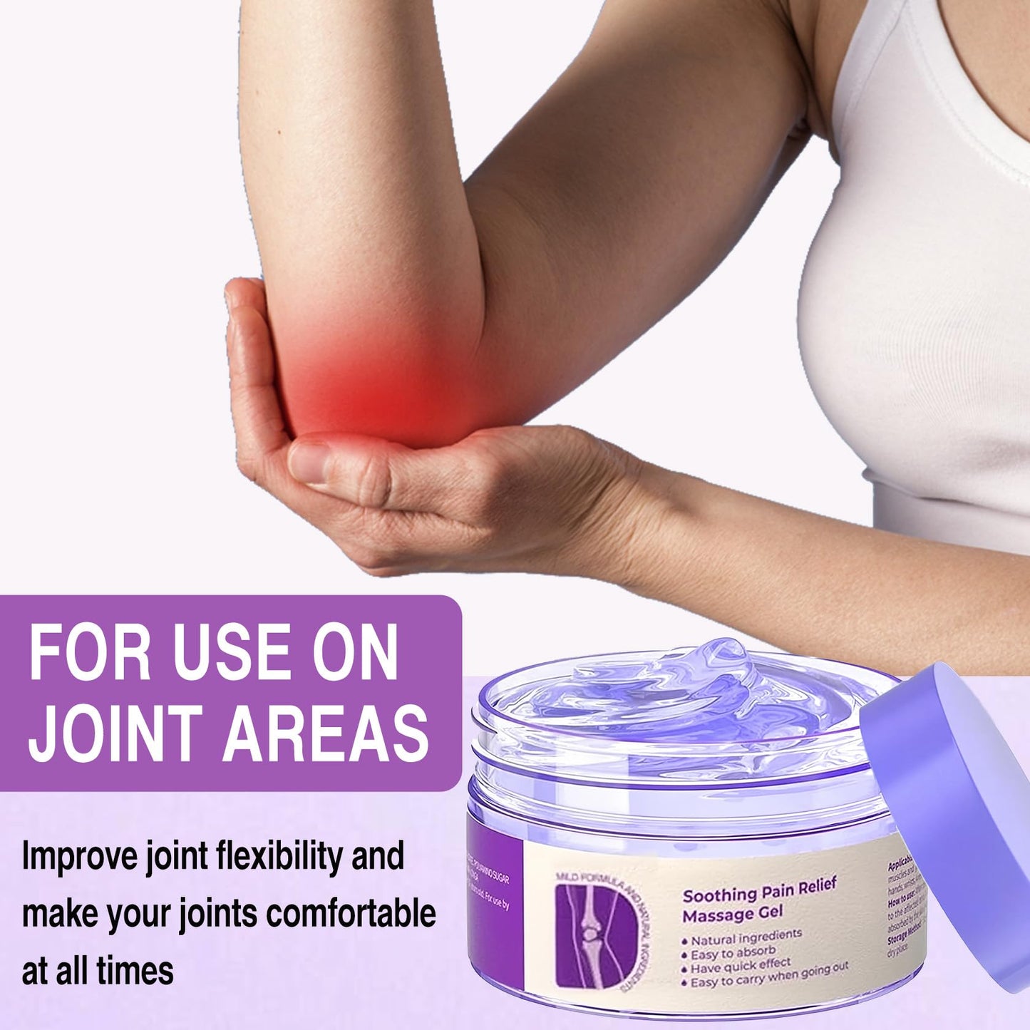2 PCS Joint Gel Purple Gel，Soothing Pain Relief Massage Cream，Full-Body Joint Effective Soothes for Knees, Lumbar, Hands, Neck and Shoulders - dailyvitalstore