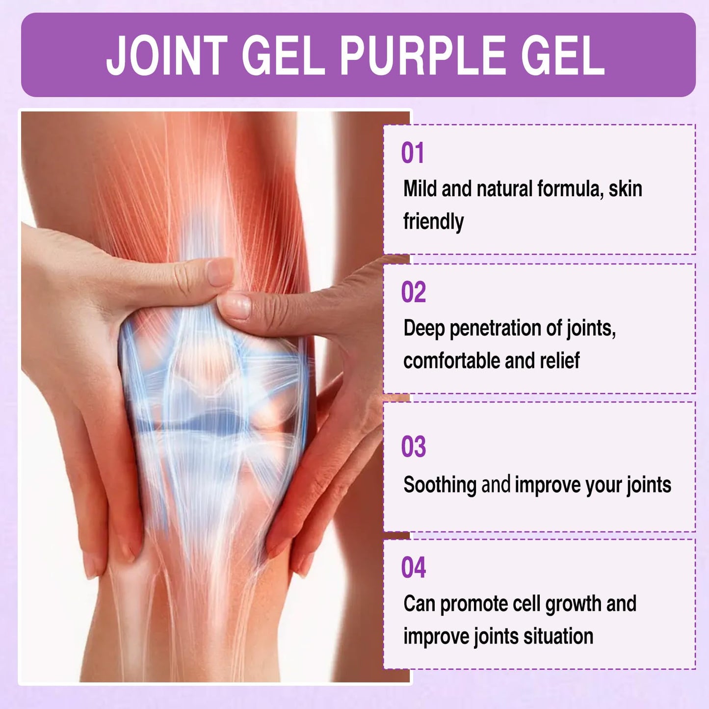 2 PCS Joint Gel Purple Gel，Soothing Pain Relief Massage Cream，Full-Body Joint Effective Soothes for Knees, Lumbar, Hands, Neck and Shoulders - dailyvitalstore