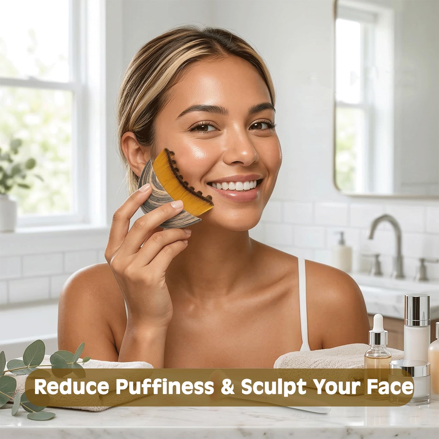 2 pcs Lymphatic Contour Face Brush with Cosmetic Mask Brush, Lymphatic Drainage Massager for Sculpting & Puffiness Reduction, Soft Bristle Face Contour Lymphatic for Skin Precisely and Relieve Fatigue - dailyvitalstore