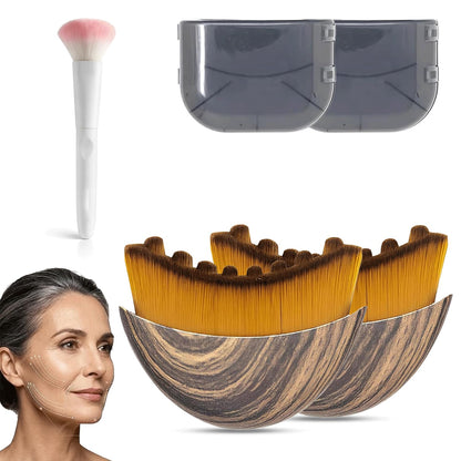 2 pcs Lymphatic Contour Face Brush with Cosmetic Mask Brush, Lymphatic Drainage Massager for Sculpting & Puffiness Reduction, Soft Bristle Face Contour Lymphatic for Skin Precisely and Relieve Fatigue - dailyvitalstore